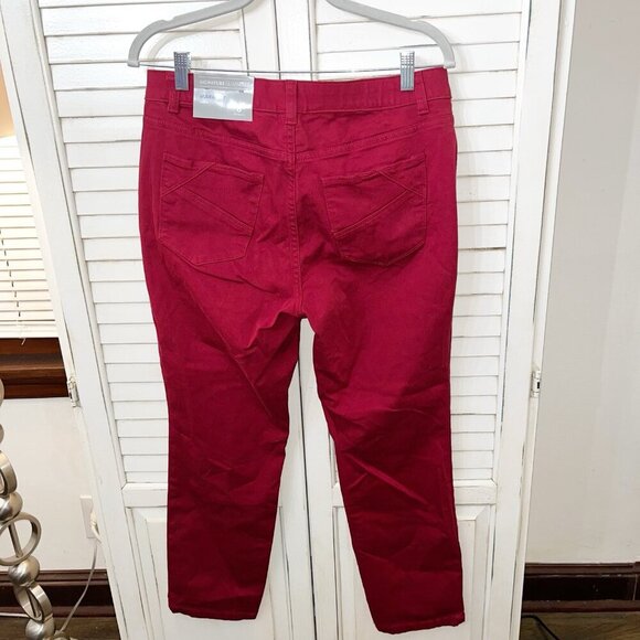 NWT Christopher & Banks Signature Slimming Red Modern Fit Ankle Fit Pants Size 8 - Picture 2 of 8
